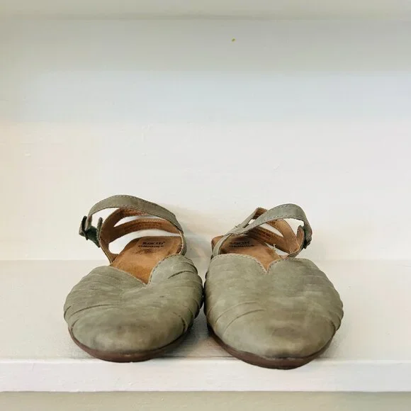 Earth Origins Sandals Womens Size 8.5 Leather Palomos Peyton Sage Green Shoe - Picture 4 of 11